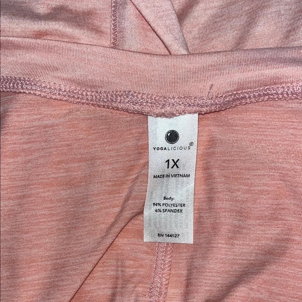 Yogalicious Orange/Pink V-Neck Women's Top size 1X